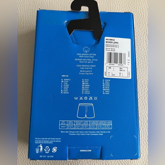 NWB - Adidas Originals Men’s “Sneakers” Print Woven Boxer - Size L 2pcs / Box - Picture 5 of 8